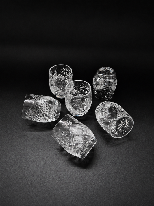 Set of Six Vintage Chrystal Schnapps Glass