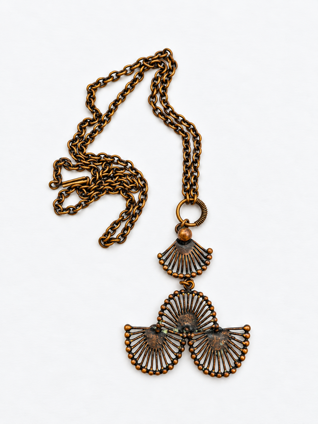 Pentti Sarpaneva Riikinkukko Bronze Necklace, Turun Hopea, Vintage Finnish Mid-Century Jewelry, Peacock Pendant