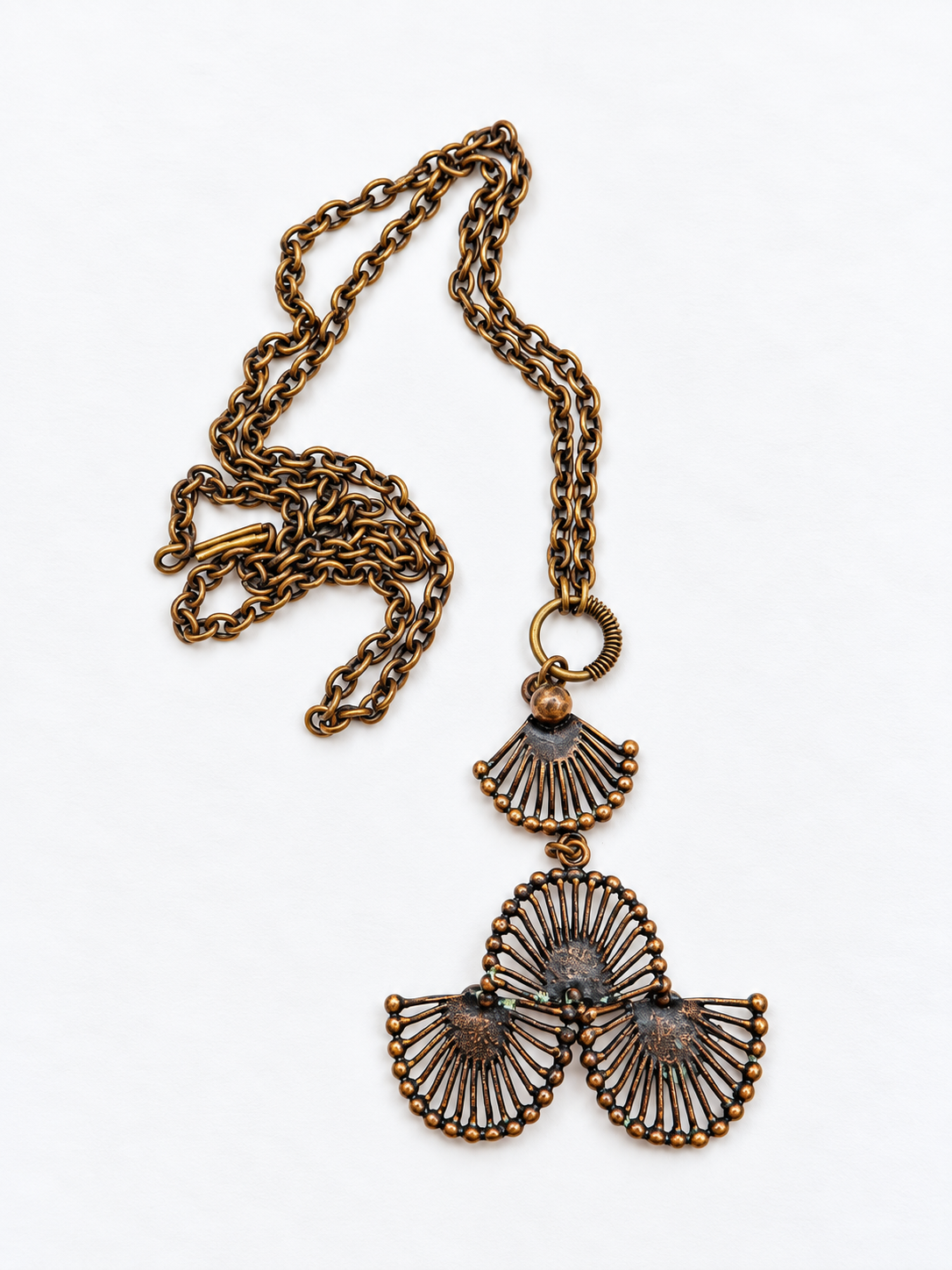 Pentti Sarpaneva Riikinkukko Bronze Necklace, Turun Hopea, Vintage Finnish Mid-Century Jewelry, Peacock Pendant