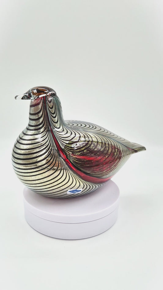 Vintage Nuutajärvi Oiva Toikka "Fasaani" Art Glass Bird | Signed Finnish Glass Sculpture
