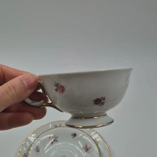 Set of Six Arabia Finland Vintage Floral Coffee Cup & Saucer – Design by Svea Granlund