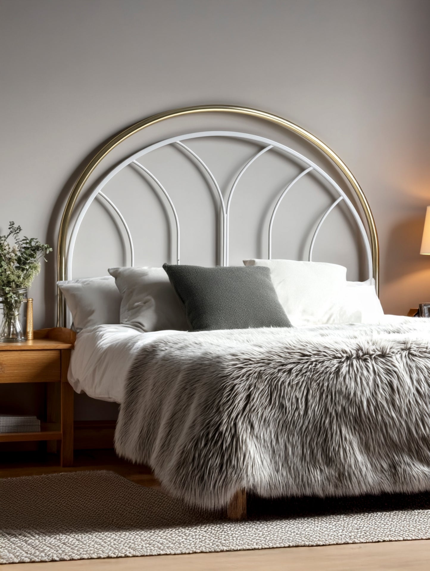 Vintage Finnish Headboard with Brass Detail by Messin Oy