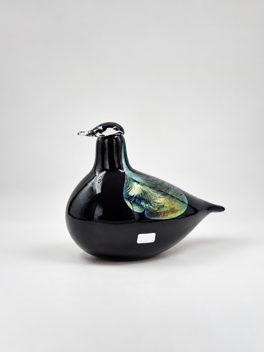 Oiva Toikka Aamulehti Glass Bird 1986, Nuutajärvi Finland, Signed Art Glass