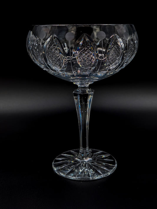 Vintage kristallen schaal met voet en emaille details