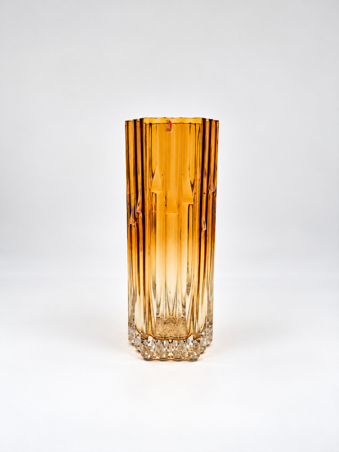 Humppila "Mesiurut" Glass Vase by Tauno Wirkkala, 1972, Brown & Clear, 25 cm